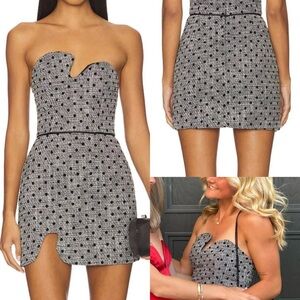 Amanda Uprichard Strapless Black and White Dress